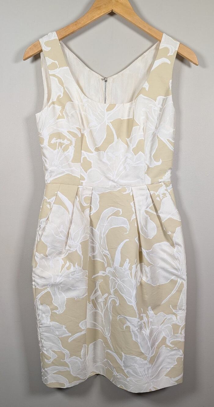 Dolce & Gabbana $1850 Floral Brocade Dress Khaki 42 *READ*